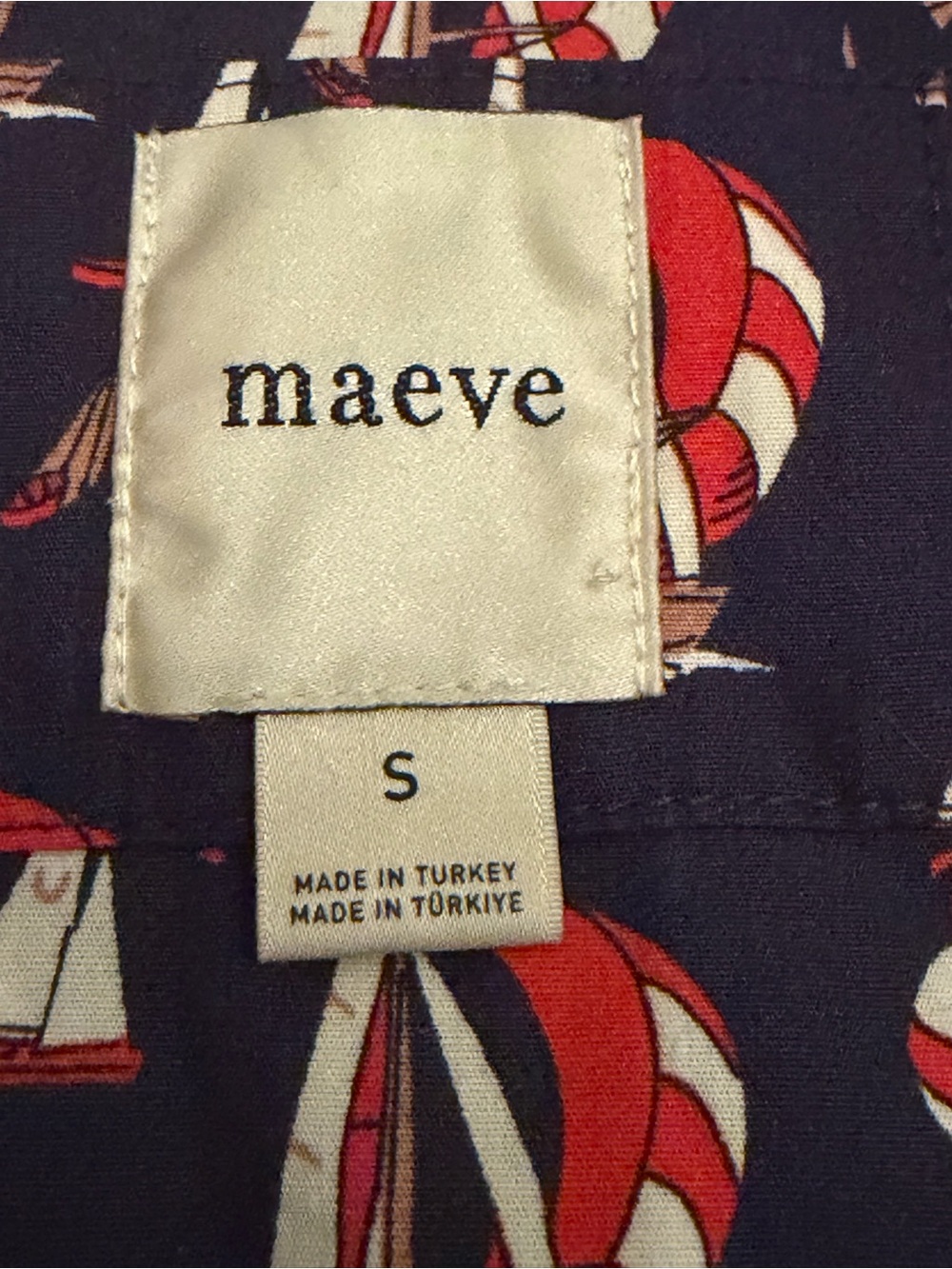 Anthropologie Maeve The Bettina Tiered Midi Dress Sailboat Print Size S - Picture 12 of 13